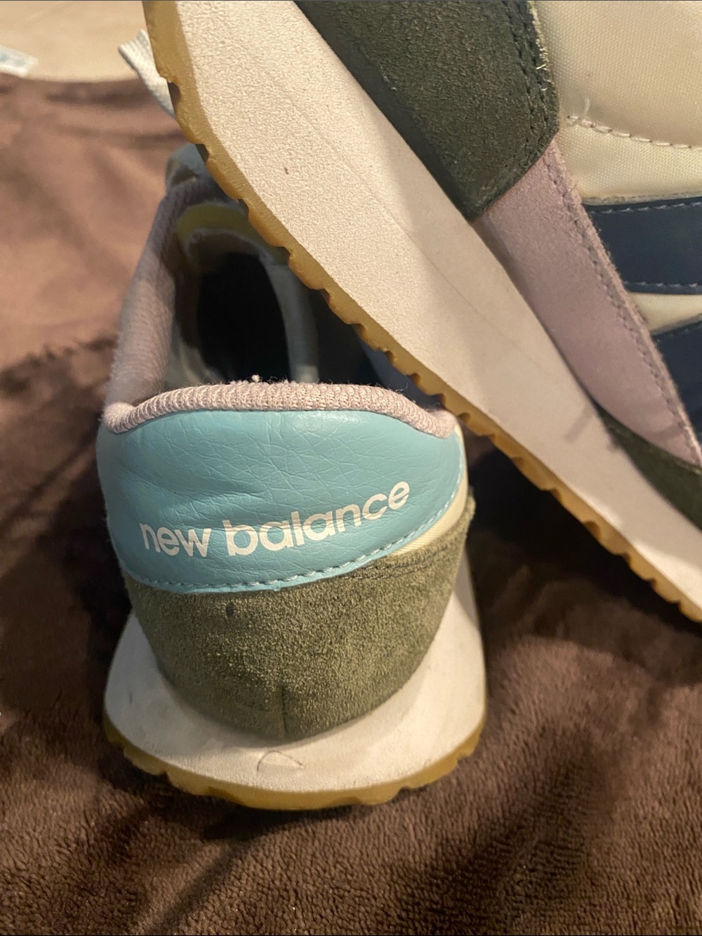 New Balance Sneakers in Light Blue, Olive & Navy